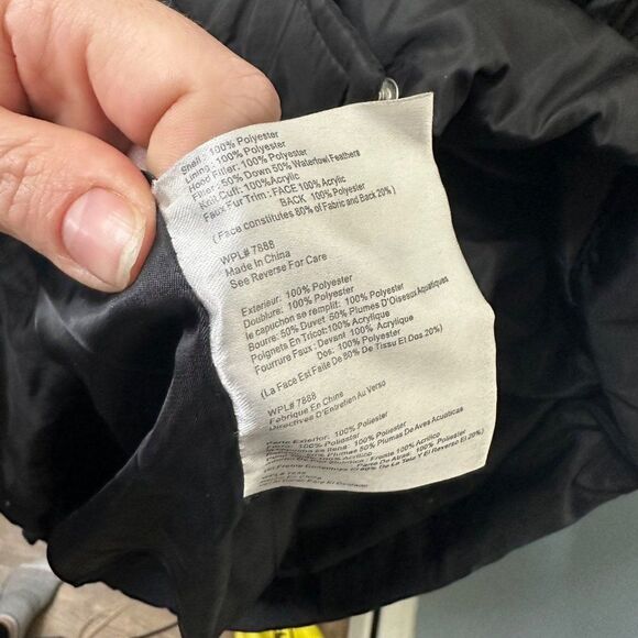 Michael Michael Kors Black Down Fill Hooded Mid Length Coat Size Large - Picture 5 of 6